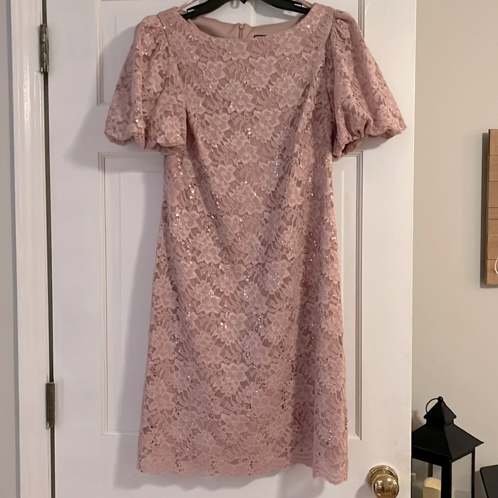 Blush Sparkle Short Evening Gown